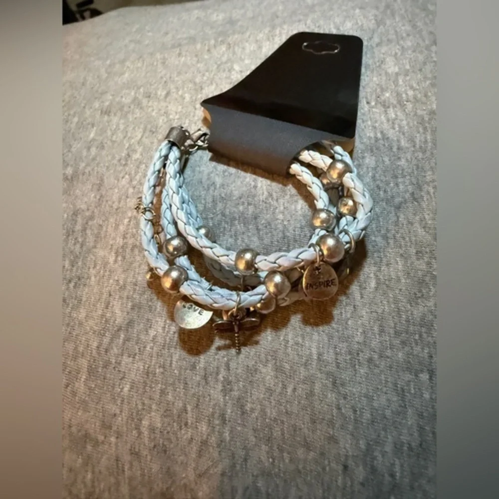 Braided Silver Charm Bracelet